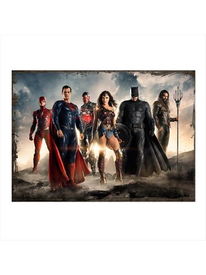 Cakasepetim Ahşap Tablo Justice League Adalet Birliği