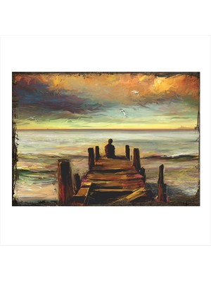 Cakasepetim Ahşap Tablo Yağlı Boya Deniz Manzara