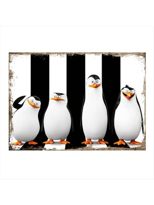 Cakasepetim Ahşap Tablo Penguenler