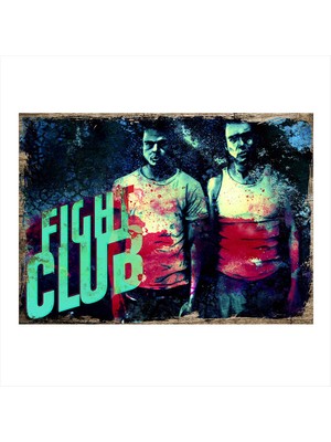 Cakasepetim Ahşap Tablo Fight Club Dövüş Kulubü