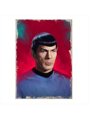 Cakasepetim Ahşap Tablo Mr Spock Uzay Yolu
