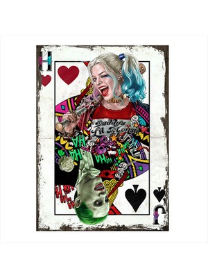 Cakasepetim Ahşap Tablo Harley Quinn Ve Joker