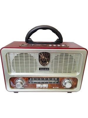Gringo M111Bt Şarjlı Nostaljik Radyo Bluetootlu,Kumandalı Usb,Sd