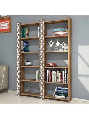 Variant City Çift Kitaplık - Ceviz / Beyaz