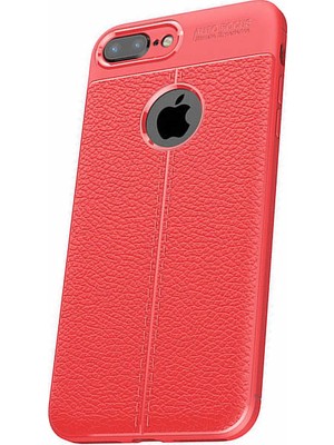 Microcase Apple iPhone 7 Plus Leather Effect Silikon Kılıf + Tempered Cam