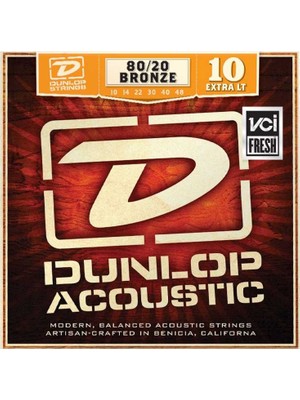 Jim Dunlop DAB1048 Extra Light 80/20 Bronze Akustik Gitar Tel Seti (10-48)
