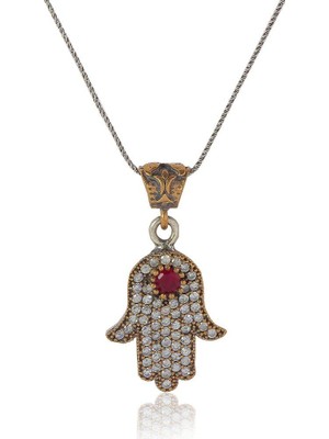 Söğütlü Silver Fatma Ana Eli Kolye Sgtl4347