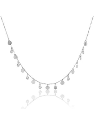 Söğütlü Silver Pullu Ve Zirkon Taşlı Kolye Sgtl5426