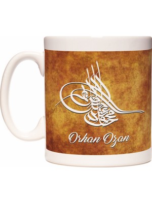 Osmanlı Tuğrası Arma İsme Kişiye Özel Kupa Bardak