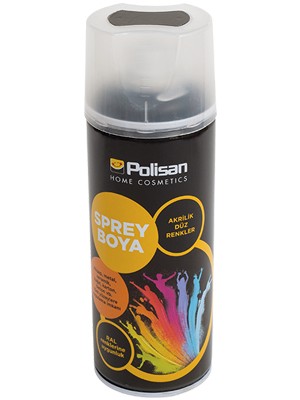 Polisan Akrilik Sprey Boya 400 ml Parlak Siyah RAL 9005 Yüksek Kapatıcılık ve Dayanıklılık