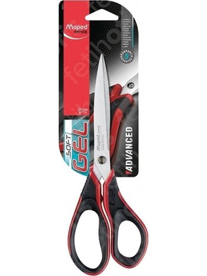 Maped 21 Cm Advanced Gel Asimetrik Makas Ergonomik Tasarım ile 1 Adet Kırmızı-Siyah