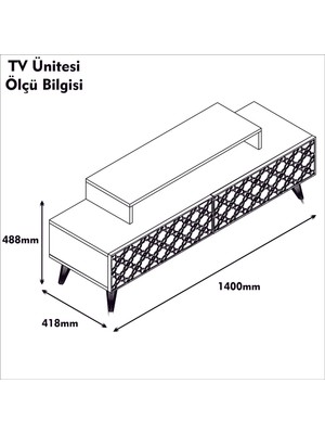 Variant Mobilya City TV Ünitesi ve Orta Sehpa Takımı - Ceviz / Sarı