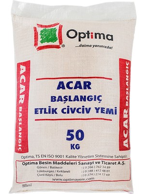 Optima Başlangıç Etlik Civciv ve Piliç Yemi 50 kg