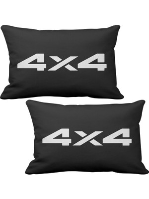 ASR 4x4 2'li Lüks Araç Boyun Yastığı Siyah ve Ahşap Logo Anahtarlık
