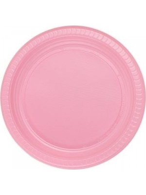 Roll-Up Pembe Plastik Yuvarlak Tabak