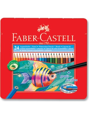 Faber-Castell karton Kutu Aquarell Boya Kalemi 24 Renk Yüksek Kalite ve Dayanıklılık