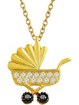 AltınSepeti Altın Minik Bebek Arabası Kolye AS1383KL