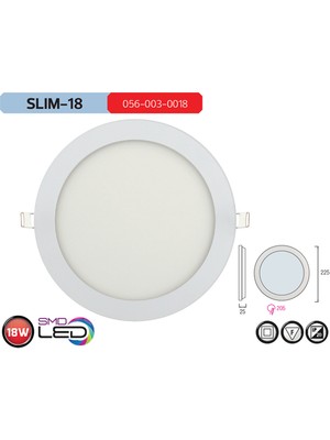 Horoz Slım18 6400K Beyaz Işık 18W Sıva Altı Smd Led Armatür