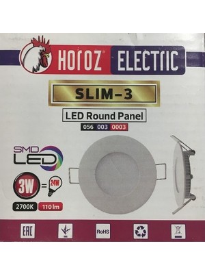 Horoz Slim3 6400K Beyaz Işık 3W Smd Led Sıva Altı Led Armatür