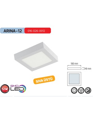 HOROZ ARINA-12W BEYAZ S.Ü. KARE LED PANEL