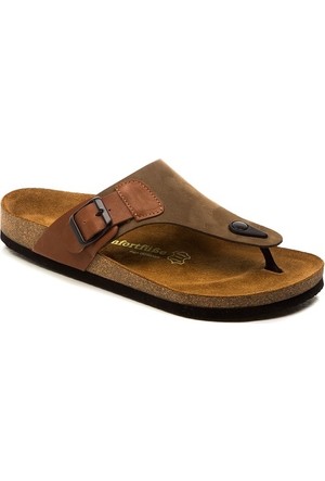 Comfortfusse Erkek Bej Hakiki Deri Mantar Tabanli Terlik Trendyol