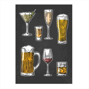 Ahşap Tablo İçki Kadehleri