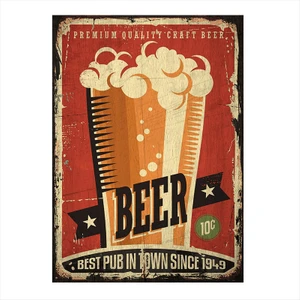 Ahşap Tablo Bira Temalı Poster