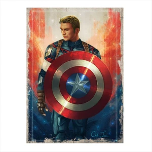 Ahşap Tablo Kaptan Amerika