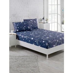 Enlora Home Pes Lastikli Çarşaf Seti Çift Kişilik Halley Lacivert