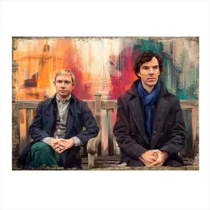 Ahşap Tablo Sherlock Holmes Ve Dr. Watson