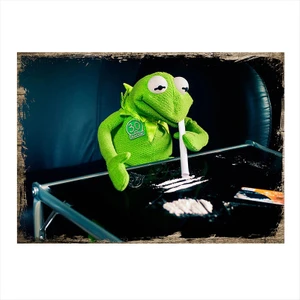 Ahşap Tablo Kurbağa Kermit