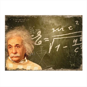 Ahşap Tablo Albert Einstein E=mc2