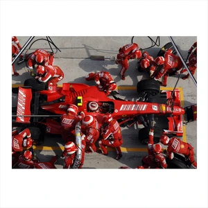 Ahşap Tablo Formula 1 Pitstop Ferrari