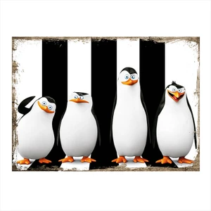 Ahşap Tablo Penguenler