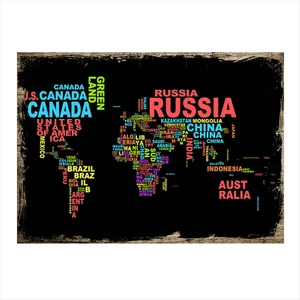 Ahşap Tablo Dünya Haritası