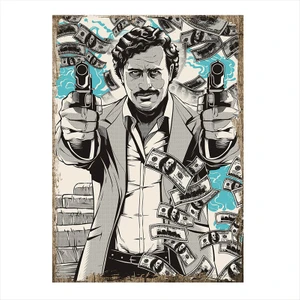 Ahşap Tablo Pablo Escobar