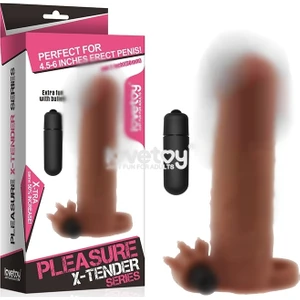 X-Tender Realistik Titreşimli Penis Kılıfı Melez Rengi