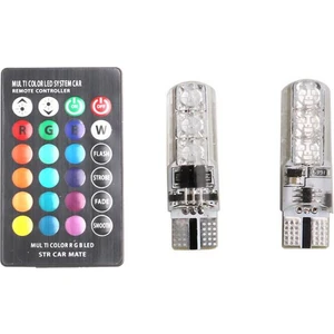 Araç Çakar Lamba RGB LED Ampul Kumandalı Çakarlı Park Ampülü