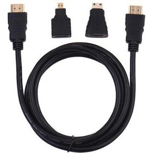 4699 1.5 m 1.4V HDMI Kablo + Mini Micro Uç 3in1 Çevirici