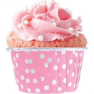 Kağıt Muffin Kek Kapsülü Shrinkli  Pembe 50 Adetli