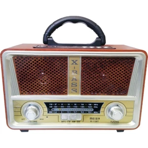 M112Bt Usb,Sd,Mp3,Bluetooth Şarjlı Nostaljik Radyo