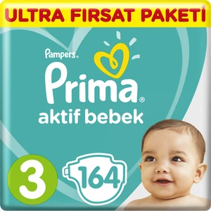 Bebek Bezi Aktif Bebek 3 Beden Midi Ultra Fırsat Paketi 164 Adet