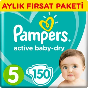Bebek Bezi Aktif Bebek 5 Beden Junior Aylık Fırsat Paketi Paket 150 Adet