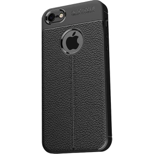Apple iPhone 6/6S Leather Effect TPU Silikon Kılıf + Tempered Cam