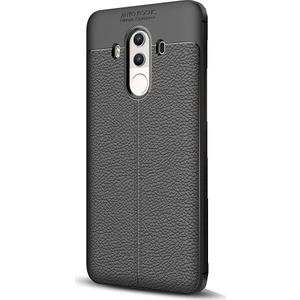 Huawei Mate 10 Pro Leather Effect TPU Silikon Kılıf + Tempered Cam
