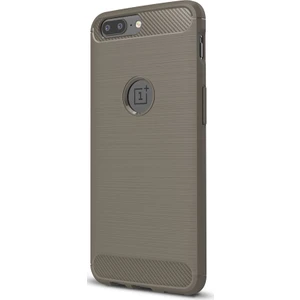 Oneplus 5 Brushed Carbon Fiber Silikon Kılıf + Tempered Cam