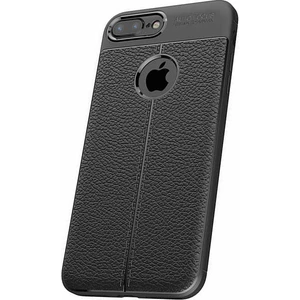 Apple iPhone 7 Plus Leather Effect Silikon Kılıf + Tempered Cam