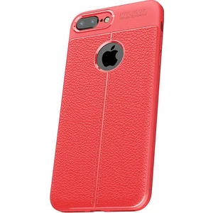 Apple iPhone 7 Plus Leather Effect Silikon Kılıf + Tempered Cam