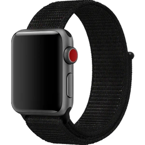 Case 4U Apple Watch Seri 7/6/SE/5/4 Koyu Siyah Spor Loop Kordon - 45mm 44mm 42mm Uyumlu