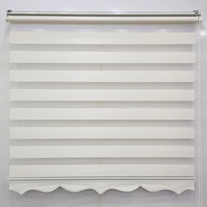 Düz Ekru (Açık Krem) Zebra Perde Etek Oyması